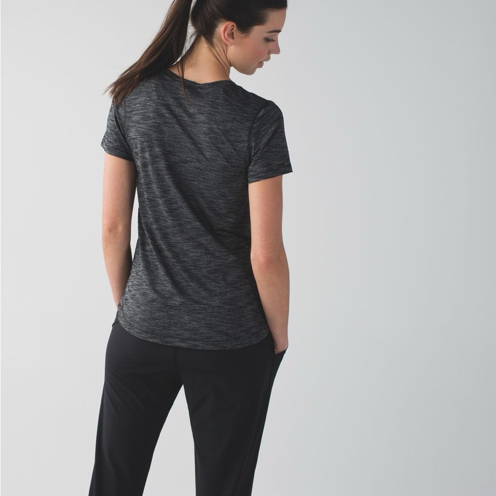 Lululemon What The Sport Black Grey Mesh T Shirt